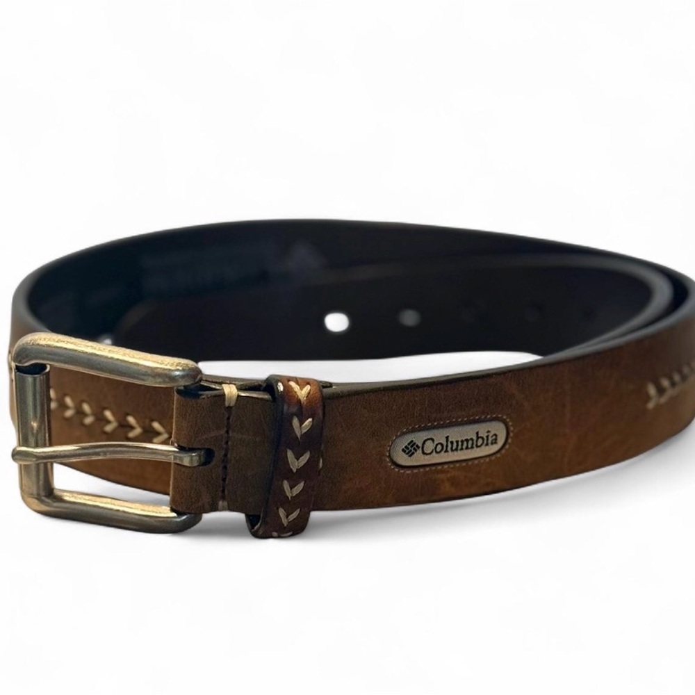 Columbia Brown Leather Large Belt. 1.25”Wx42”L.